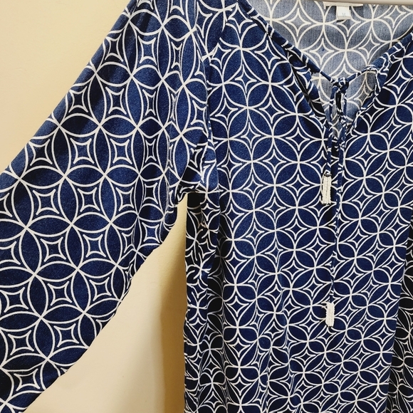 Escapada Beachy Navy and white Cover up Tunic size M - Picture 2 of 10